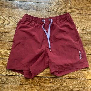 Bamboo Ave 5” Men’s Shorts, Small (29-32 waist), Red